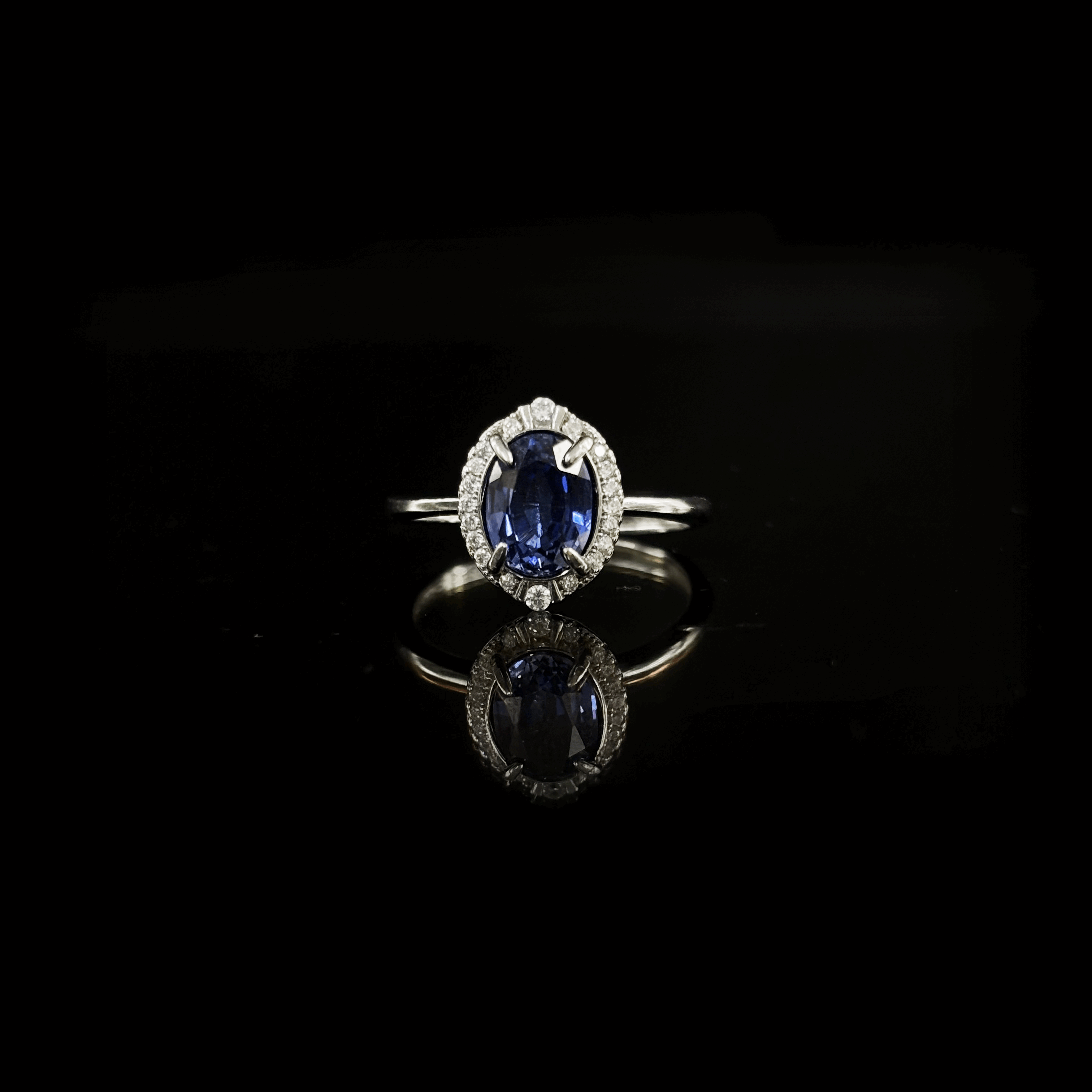 #AB009 Sapphire and silver ring