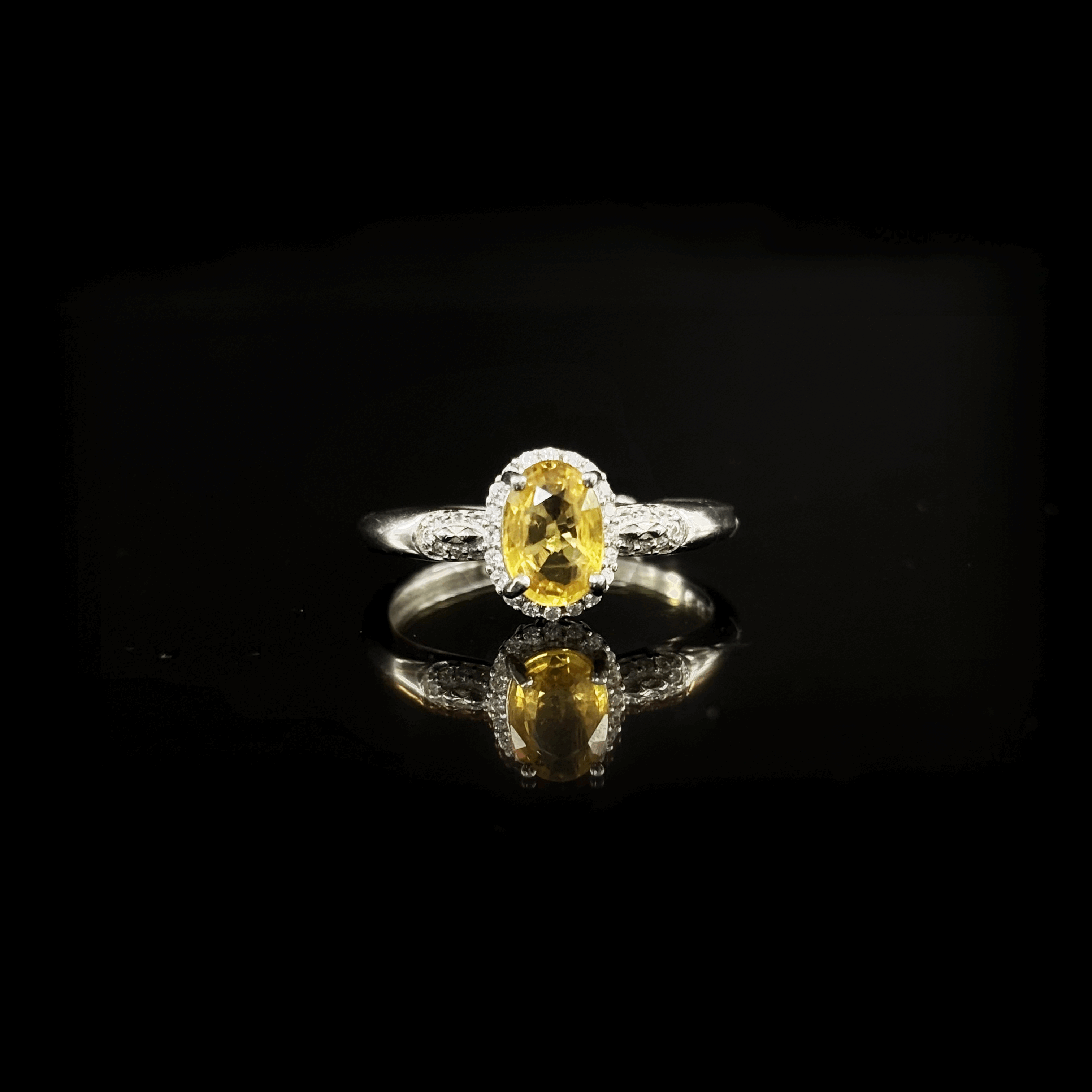 #AB003 Yellow Diamond Silver Ring