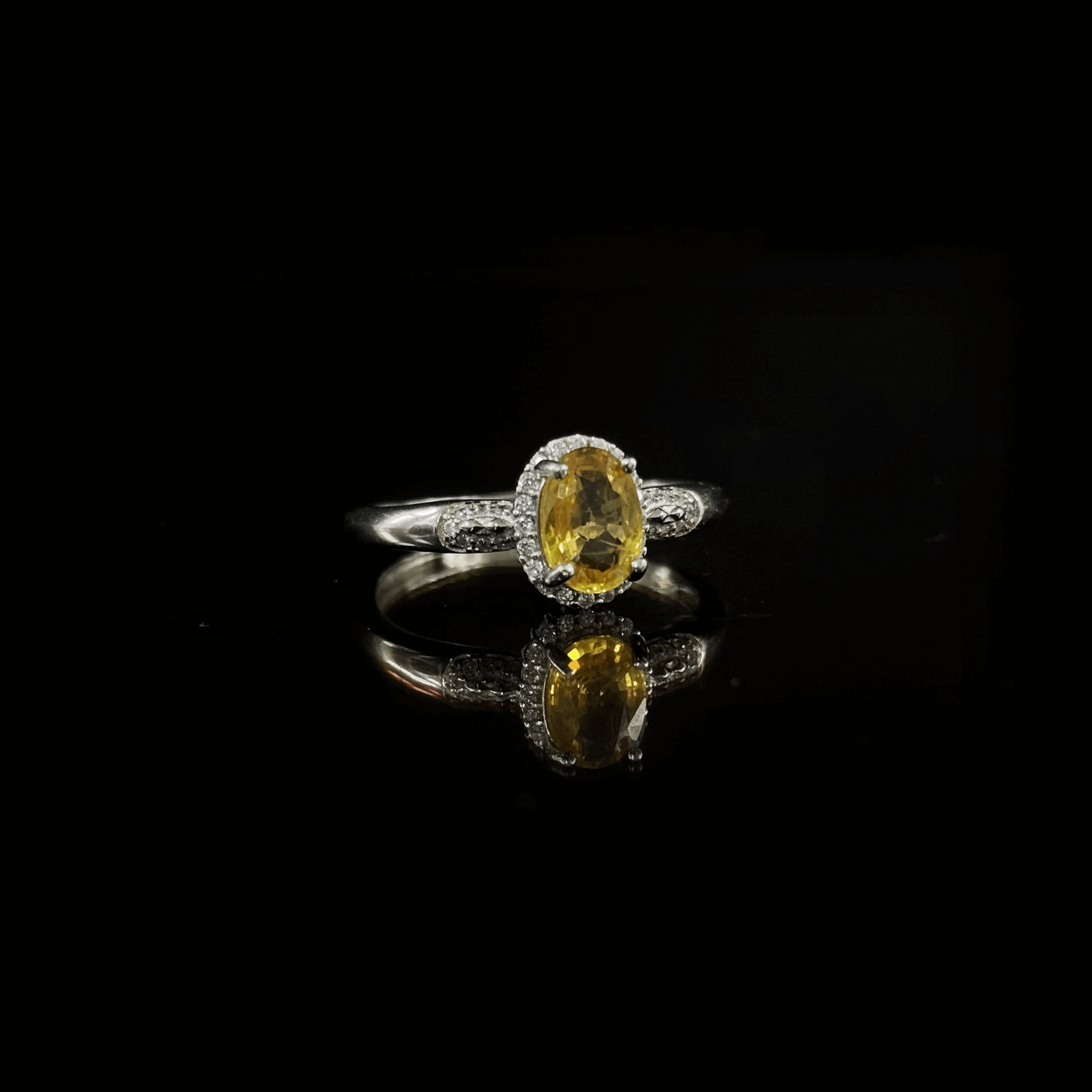 #126 Yellow Diamond Silver Ring